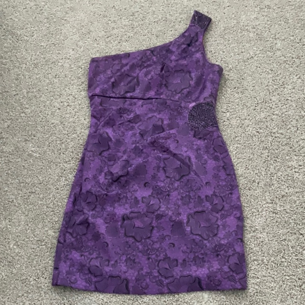 Elegant Purple One-Shoulder Dress